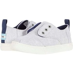 NIB TOMS Cordones Cupsole Drizzle Grey Chambray Youth Boy Girl Size 4 New in Box